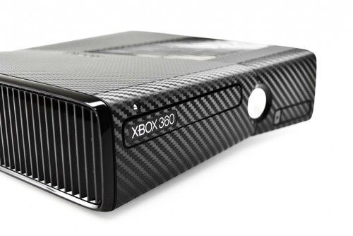 Skin Fibra de Carbono Preta Xbox 360 Slim